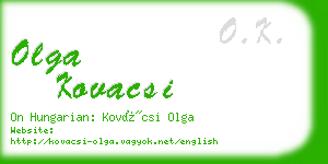 olga kovacsi business card